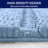 Bathroom Rugs Non-Slip Chenille Soft Striped Plush Bath Mat (Light Purple)