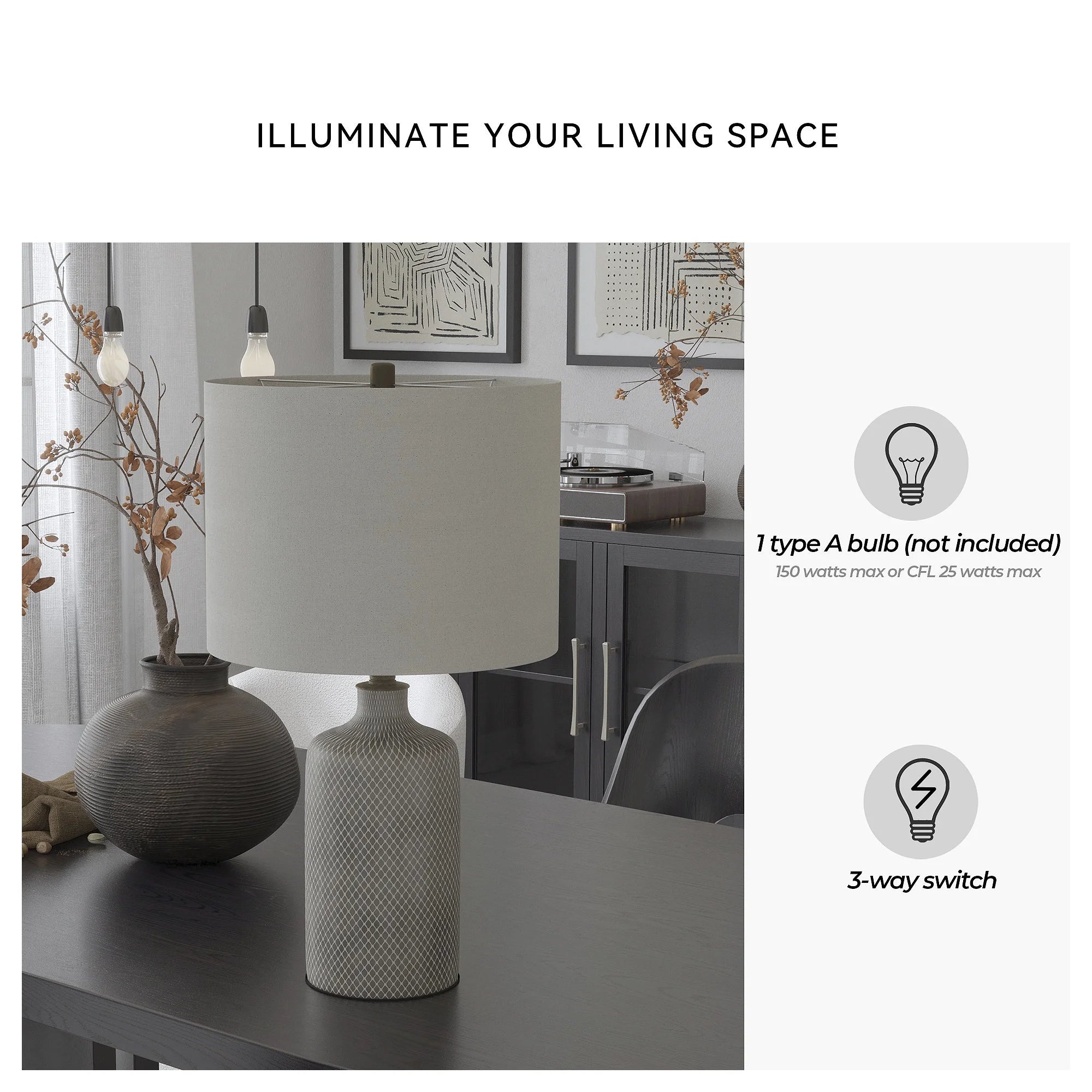 Contemporary Linus Table Lamp Antique Black