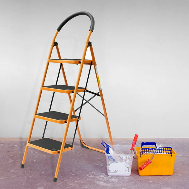 4 Step Ladder, Portable Step Stool, for Kitchen, Office, Bathroom, and Garage, 330lbs Weight Capacity