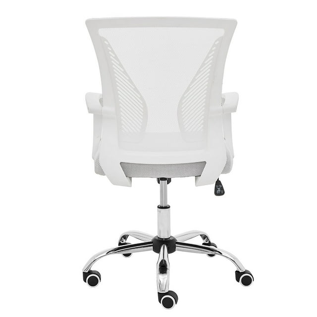 Zuna Mid-Back Office Task Chair - Ergonomic Back Supporting Mesh Back Desk Chair (White/White)