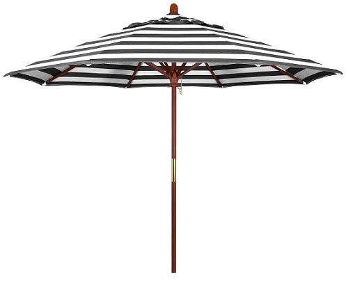 Wood Sunbrella AA Patio Umbrella, Manual Lift, No Tilt