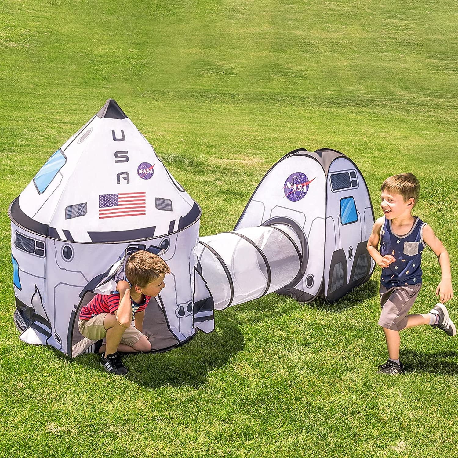 Rocket Ship Play Tent, Pop up with Tunnel and Playhouse Kids
