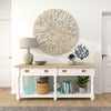 Beige Wooden Handmade Intricately Carved Starburst Home Wall Beige