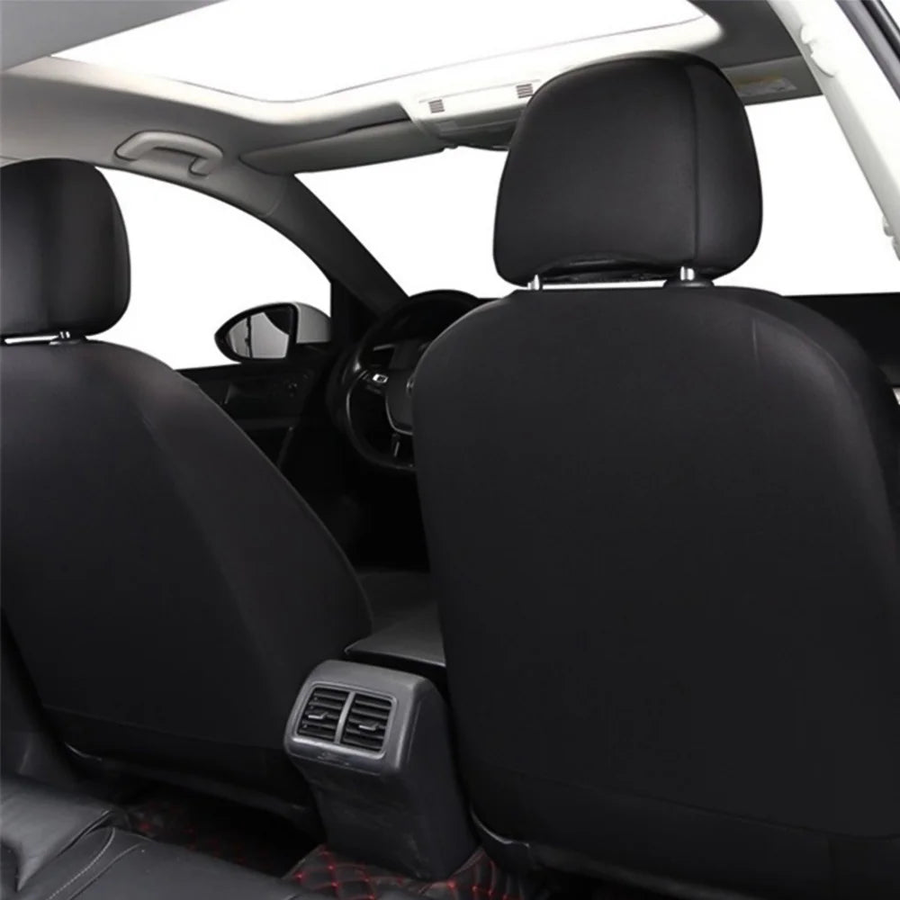 PU Leather Car Seat Covers 5 Seats 9Pcs Black Waterproof Four Seasons Universal Luxury Pad for Auto Truck Van SUV