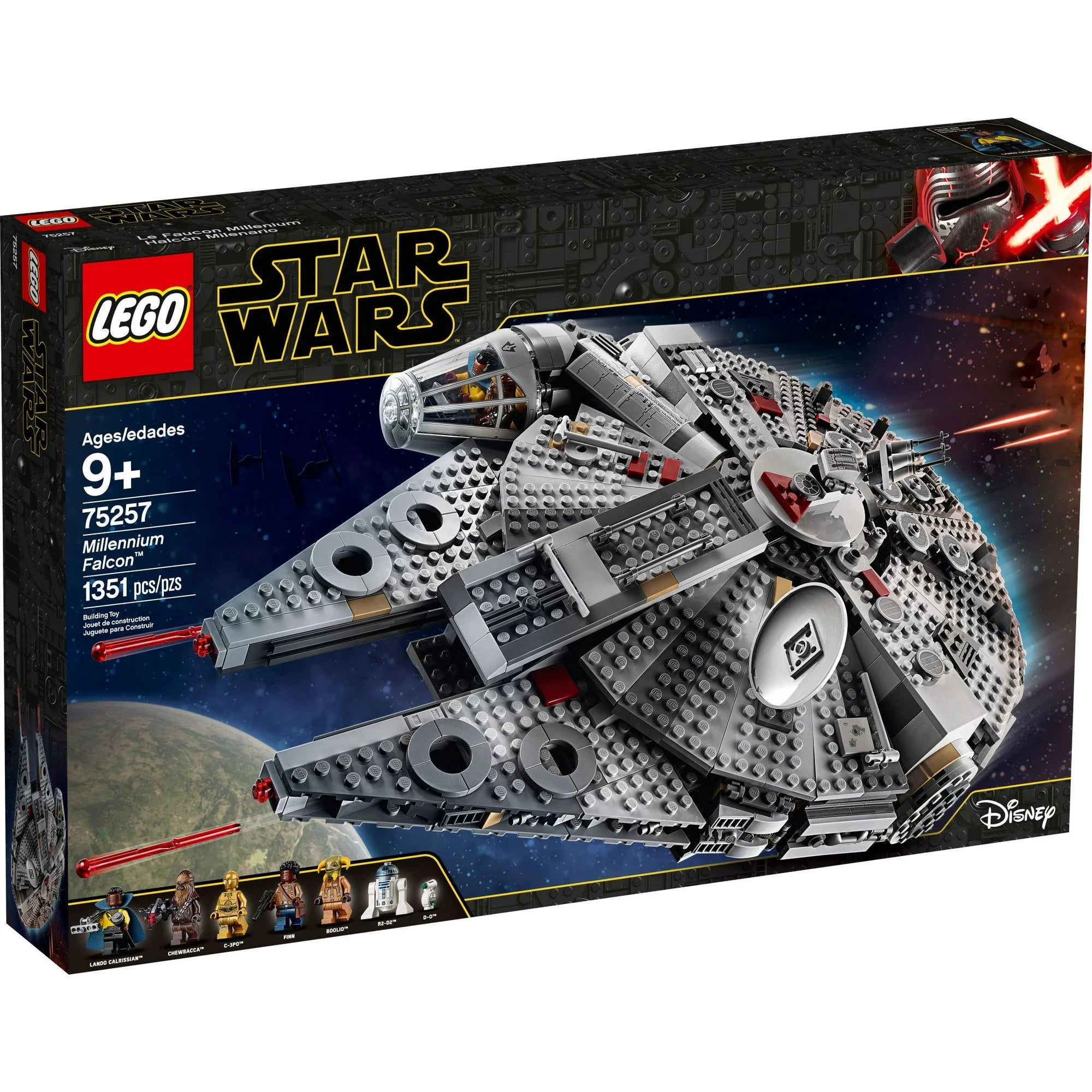 Millennium Falcon Building Set - Starship Model with Finn, Chewbacca, Lando Calrissian, Boolio