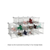16-Cube Shelves with Interlocking Modular Cubby Shelving for Organization and Storage(White)