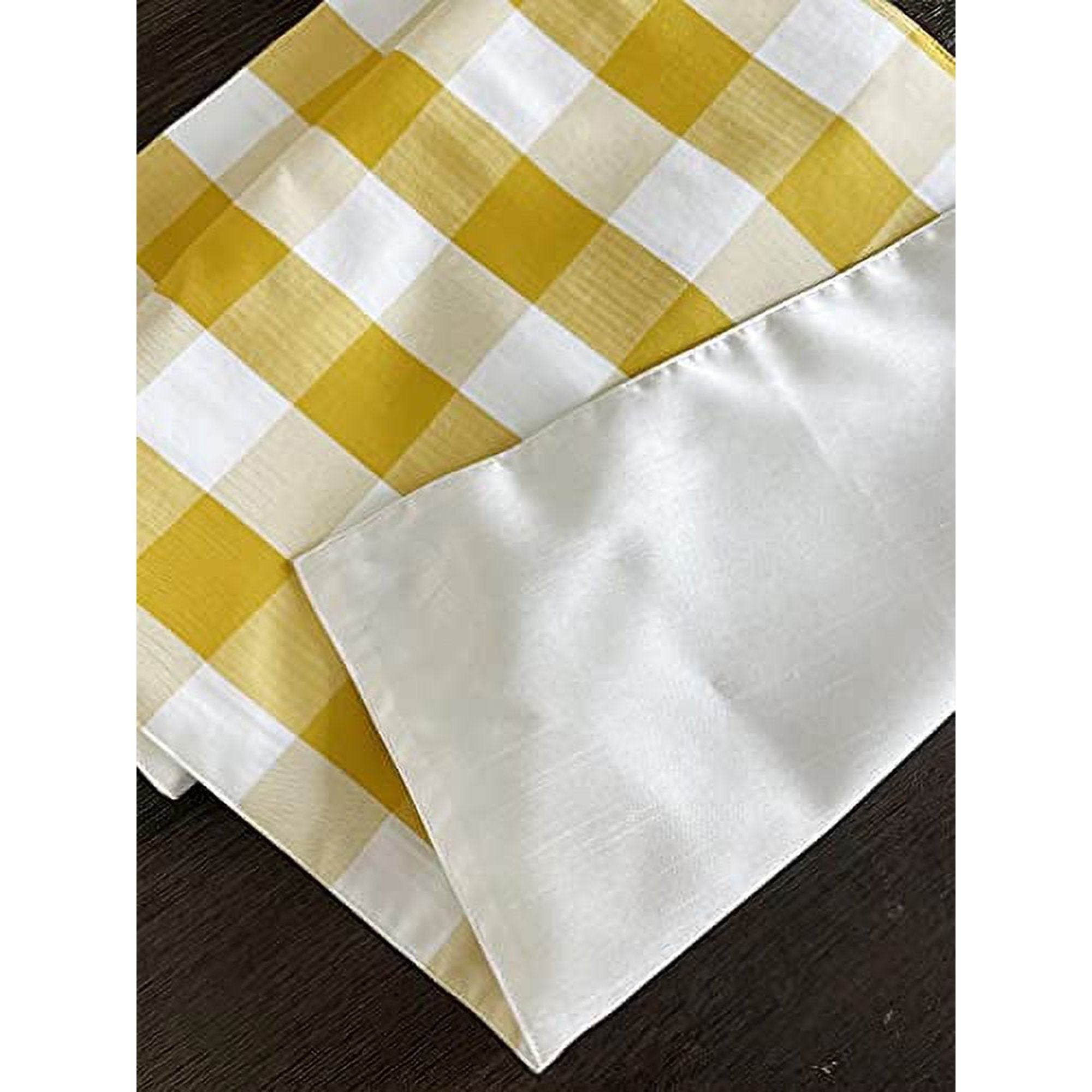 Fennco Styles Classic Buffalo Check Cotton Blend Table Runner - Yellow Holiday