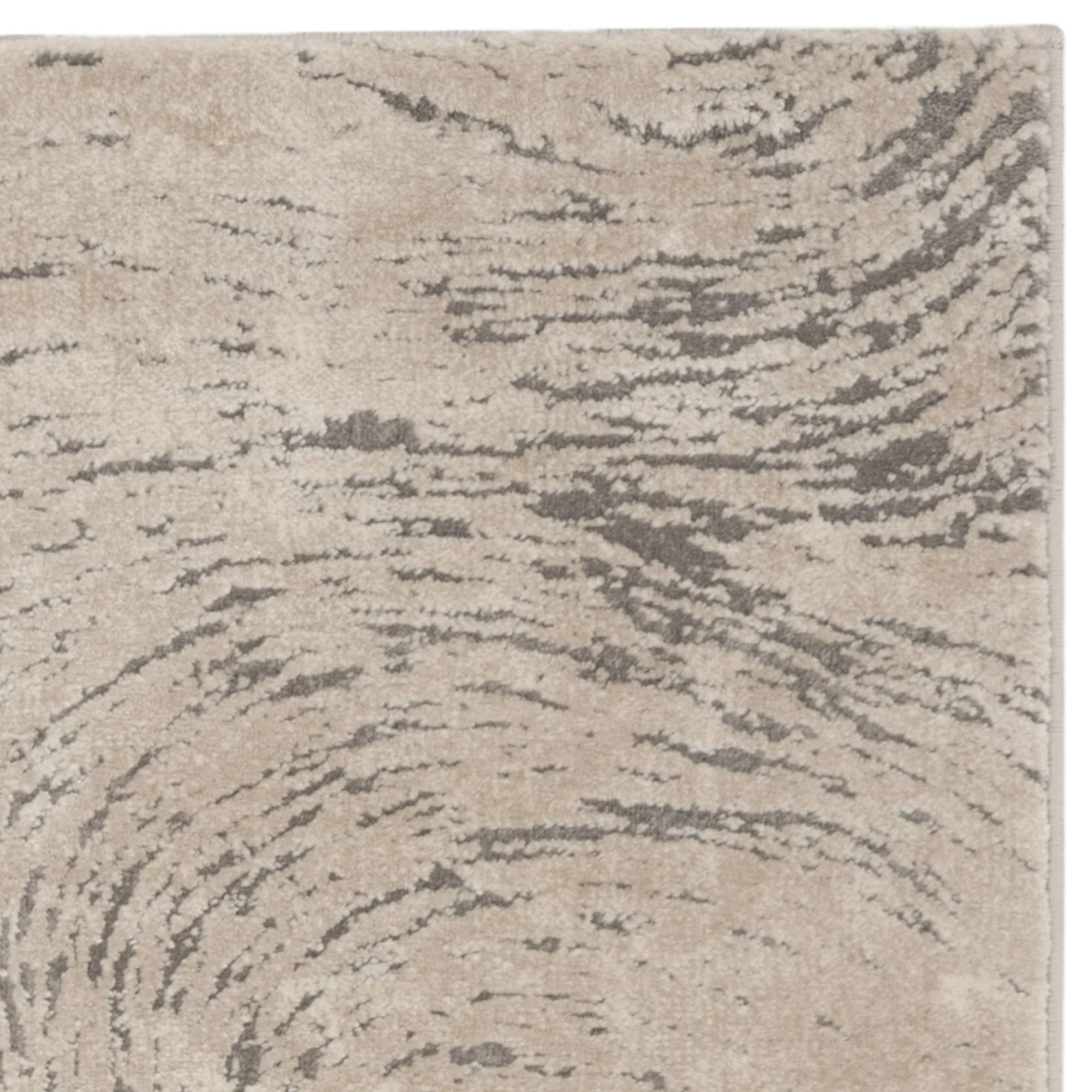 Meadow Kisha Abstract Area Rug, Ivory/Grey, 3'3" x 5'