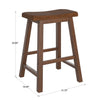 Saddle Seat Counter Height Backless Stools - Warm Cherry Finish