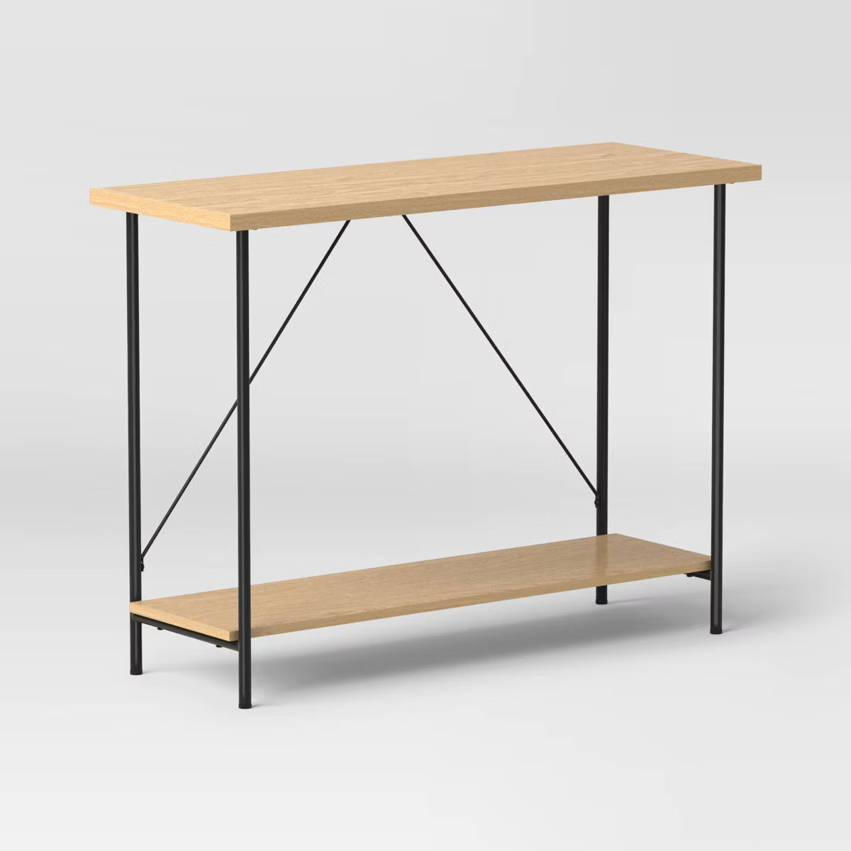 Wood and Metal Console Table - Natural SHOWROOM ITEM