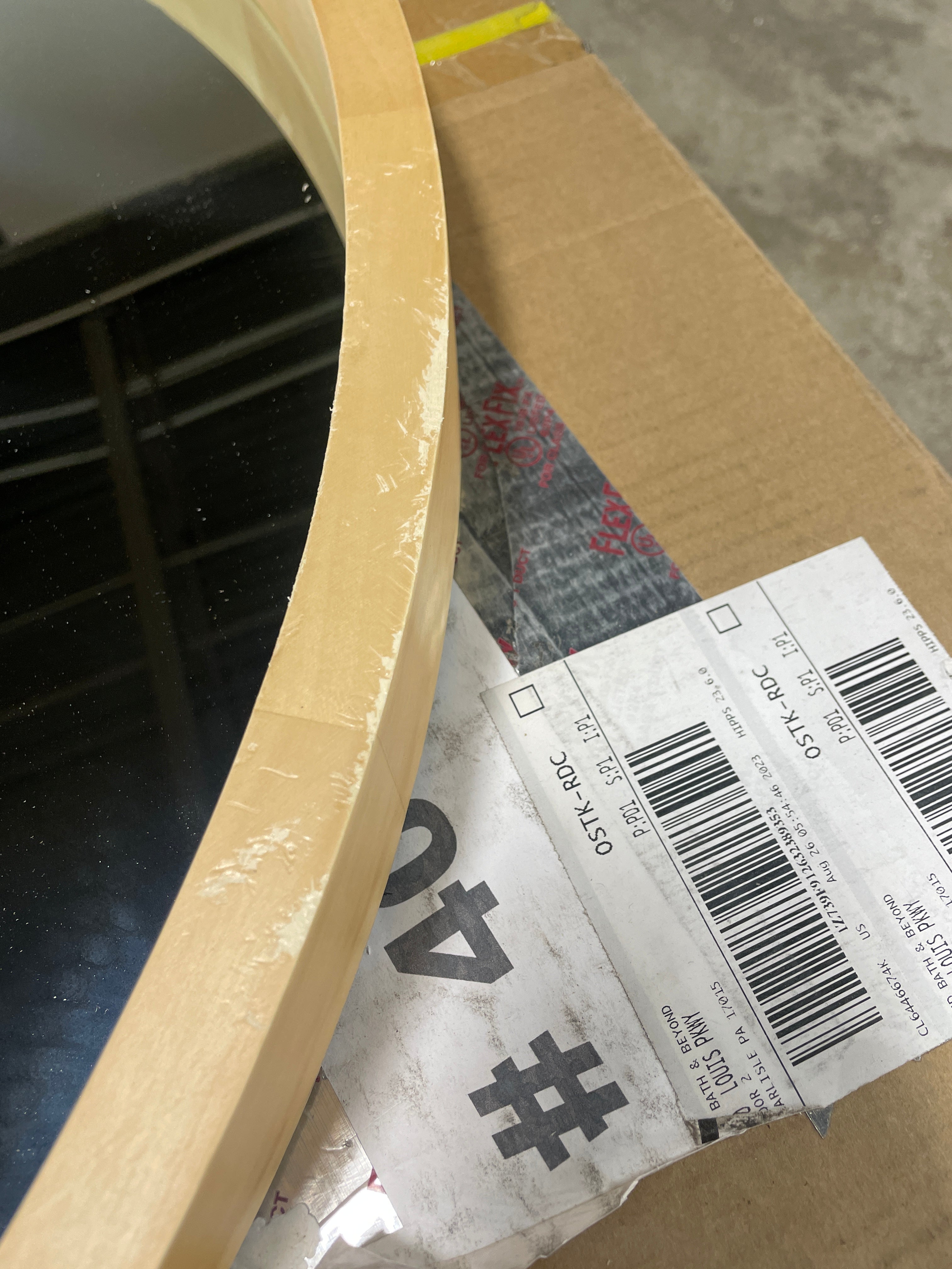 Hutton Round Wood Wall Mirror Natural - Kate and Laurel