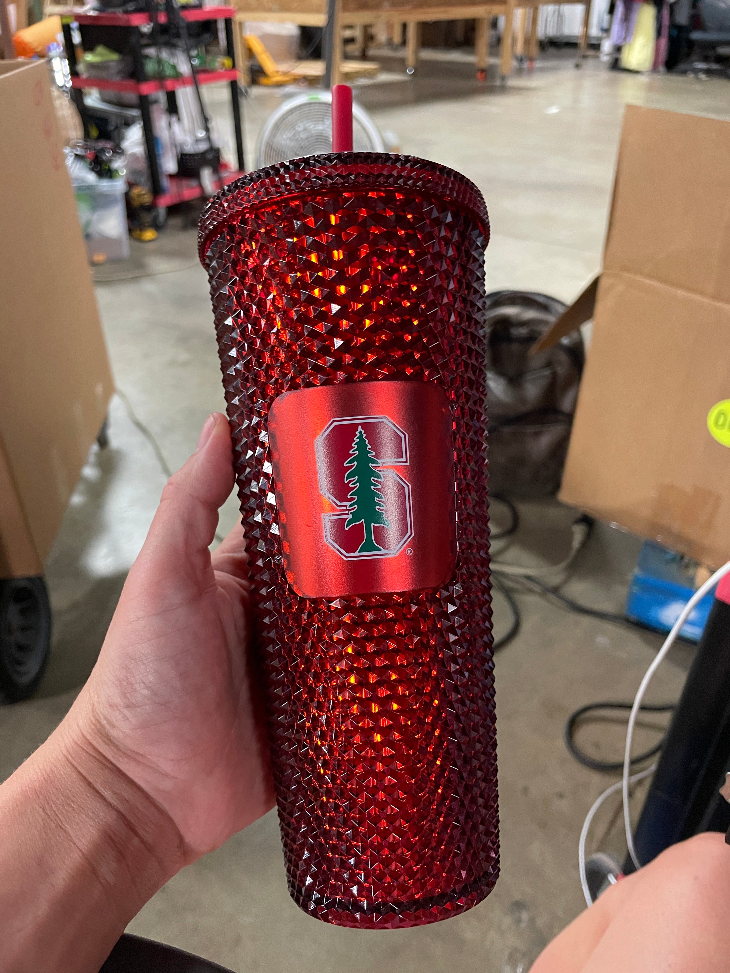 Starbucks Stanford University Red Studded Cold Cup Tumbler Venti