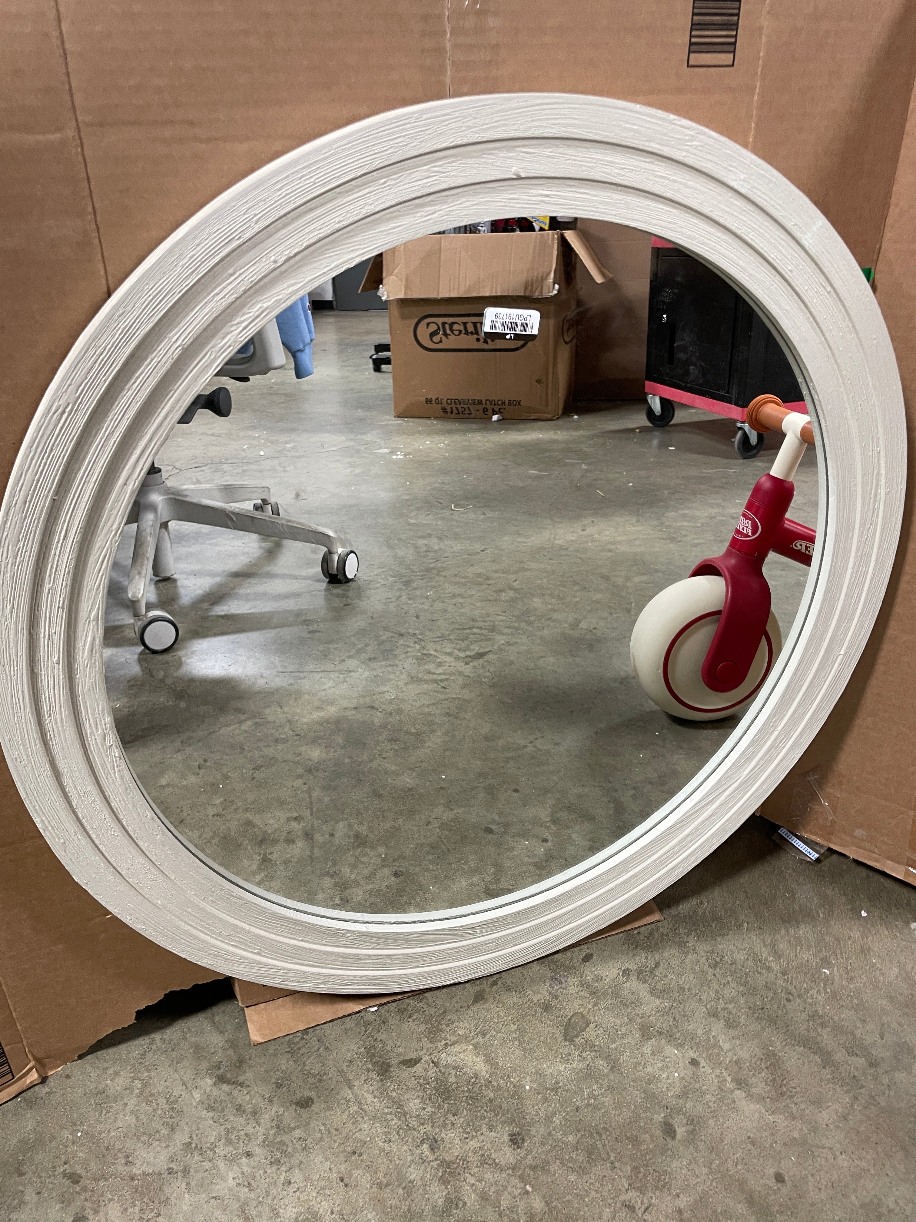 Plaster Circle Wall Mirror