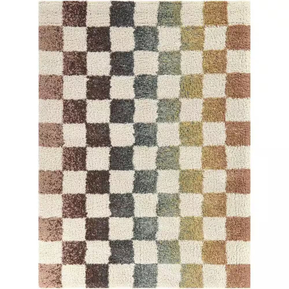 Baruch Cream  Checkered Area Rug 7x10