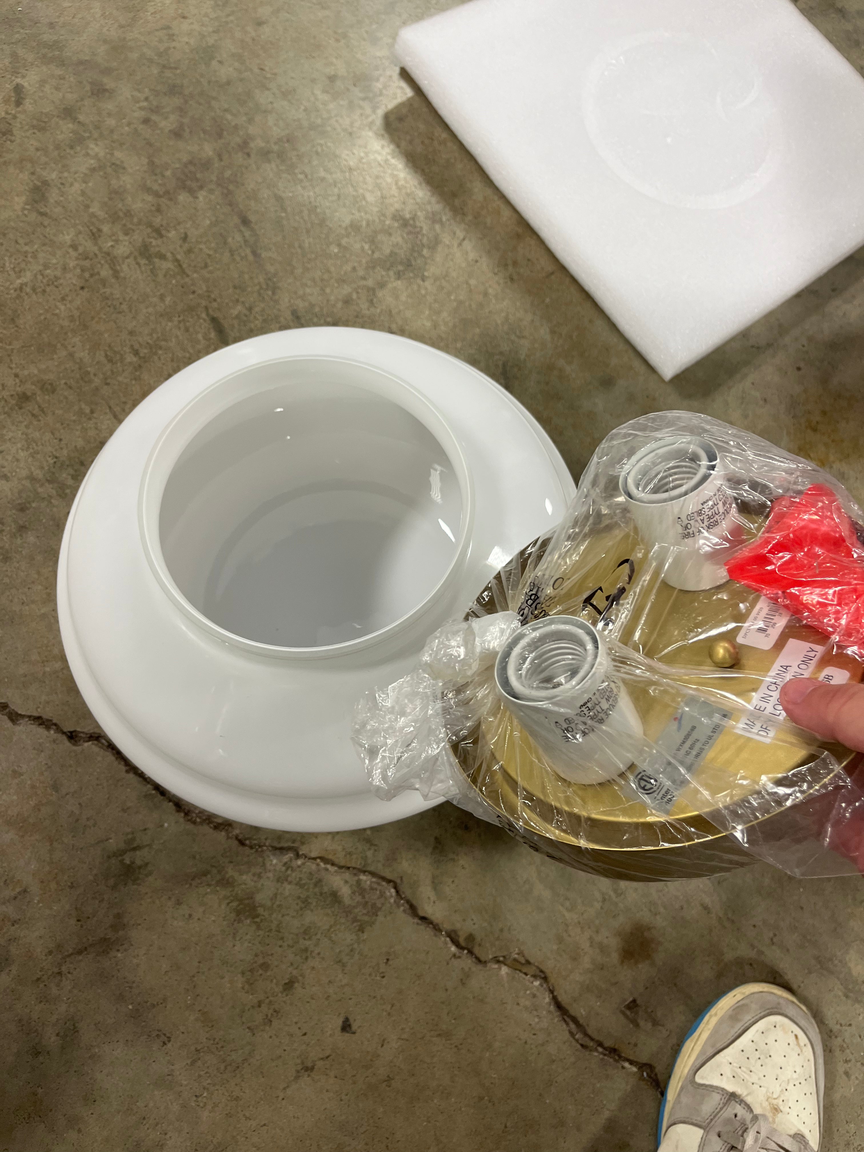 Milk Glass Flush Mount Celling Light