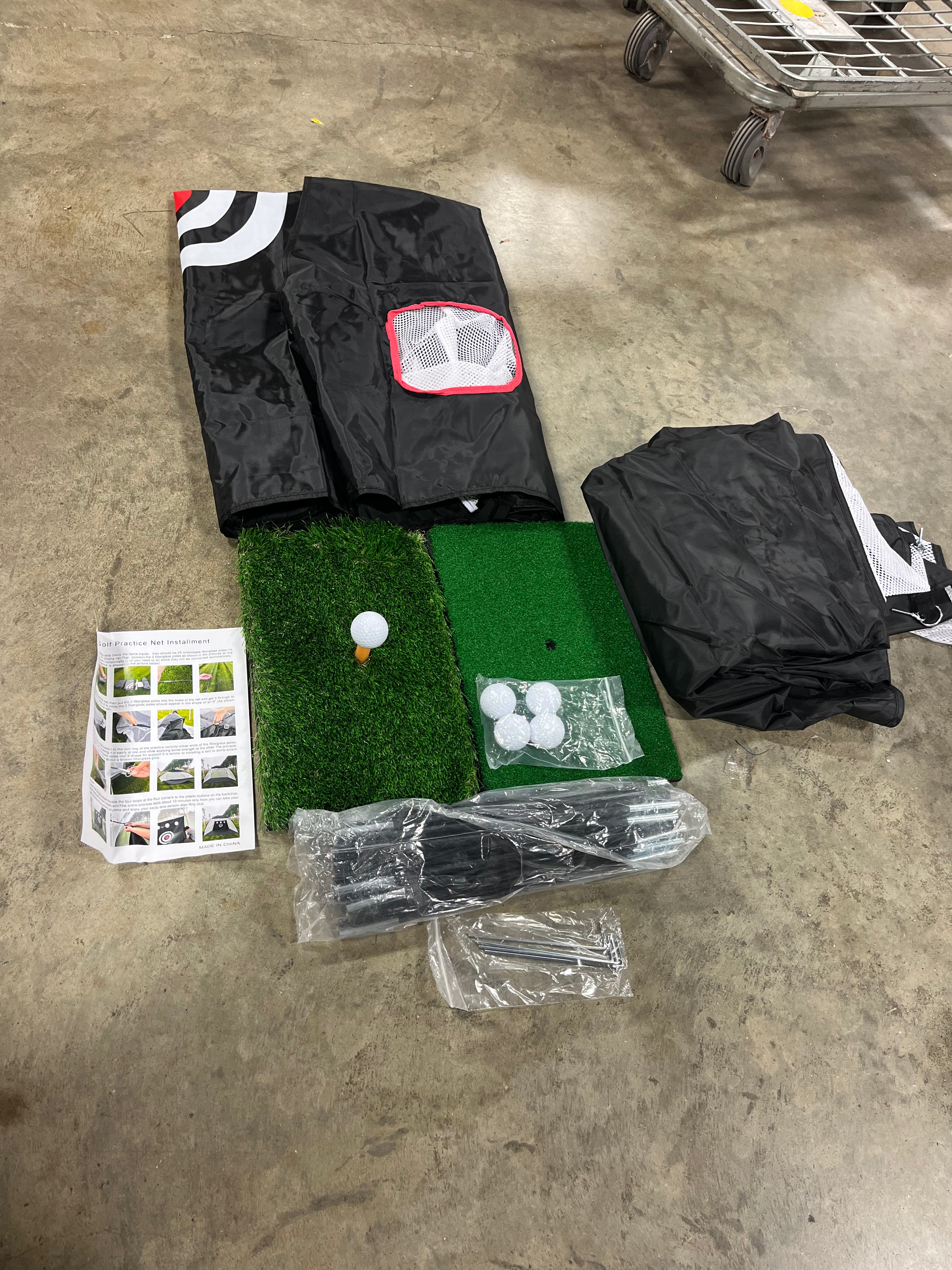 Golf Net: Golf Practice Net for Backyard Chipping Driving with Dual-Turf Golf Hitting Mat