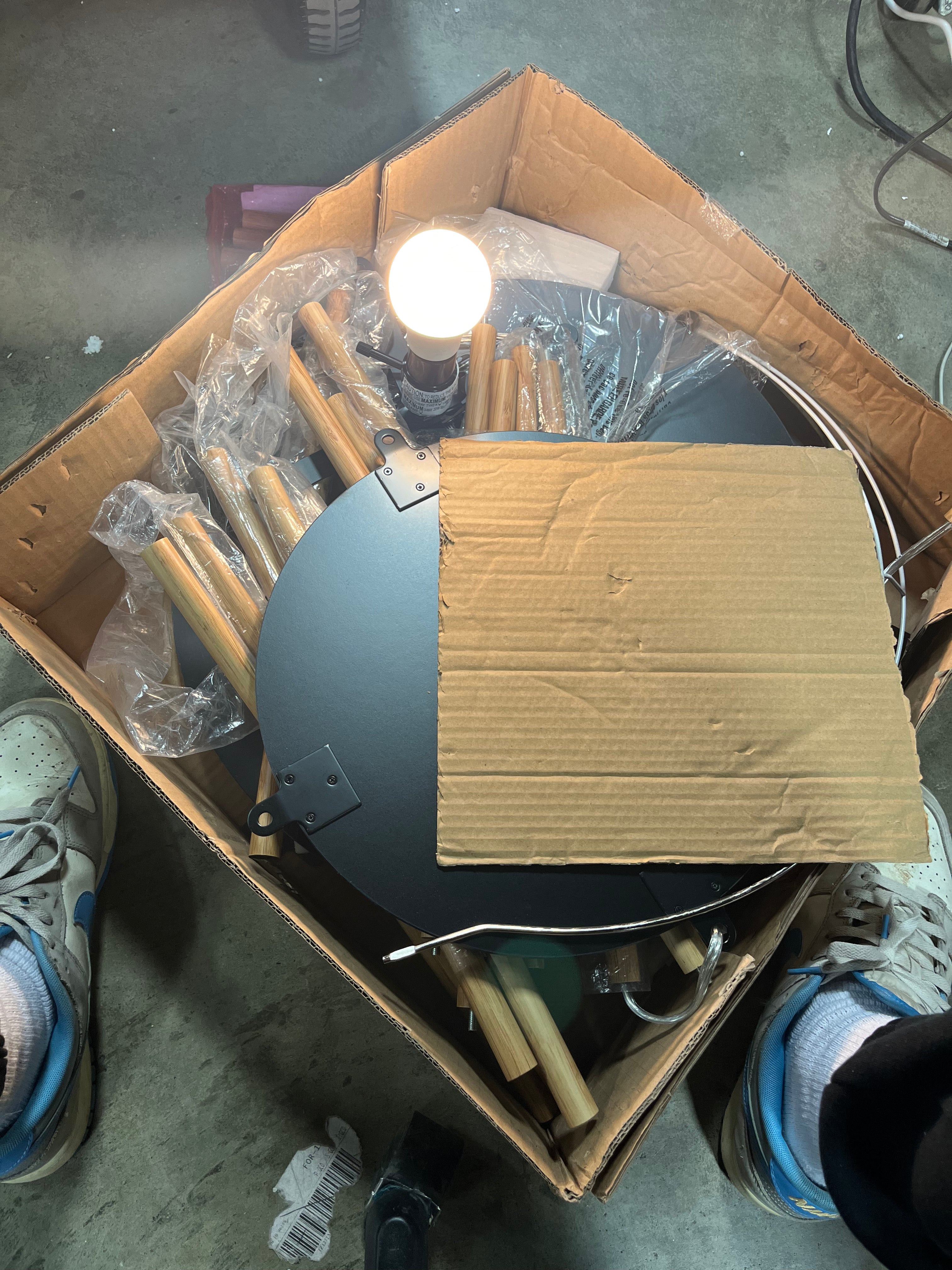 Shelf Floor Lamp Black/Natural