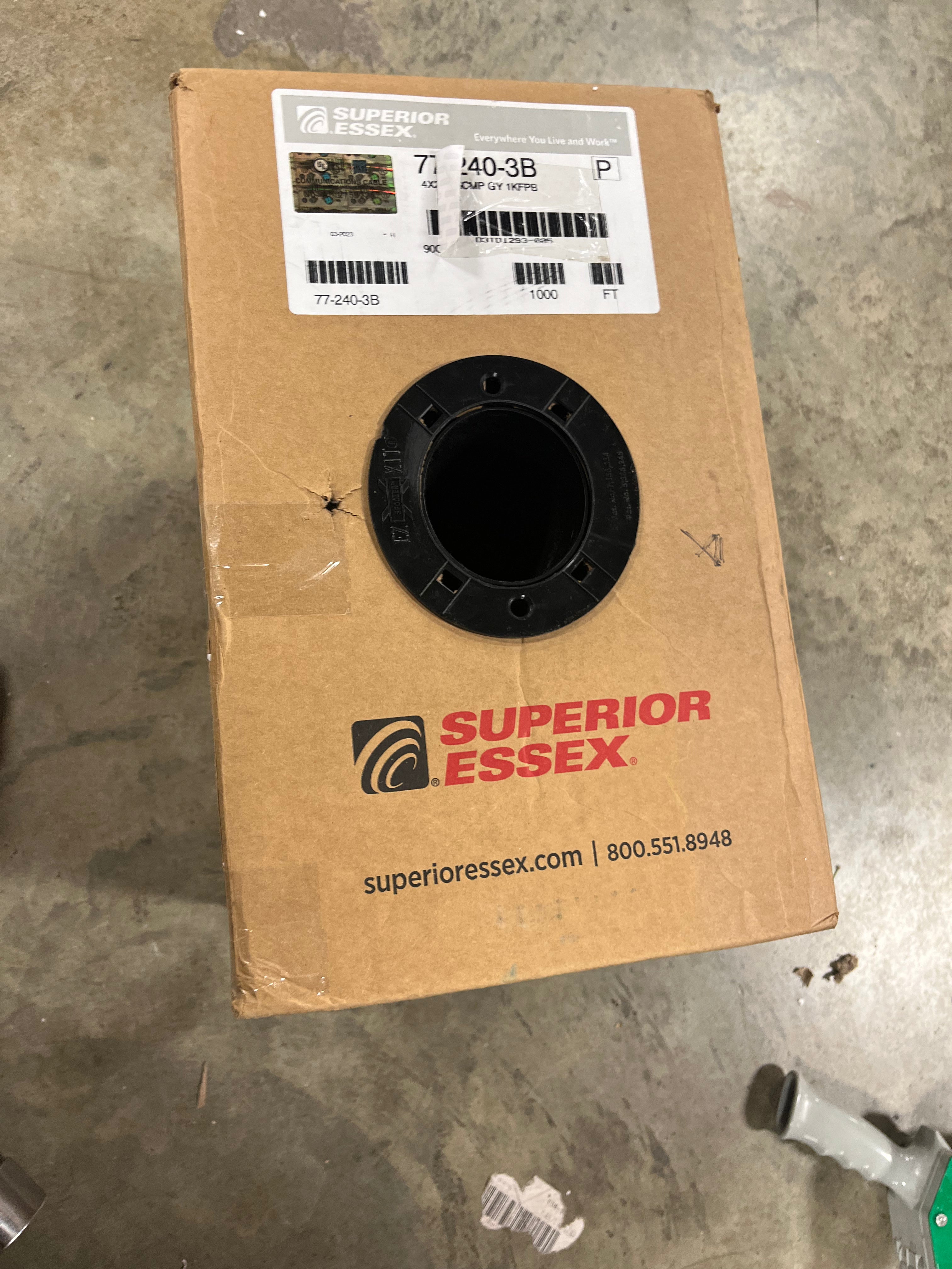 Copper Cable, 4 Pair, 23 AWG Category 6 CMP Grey