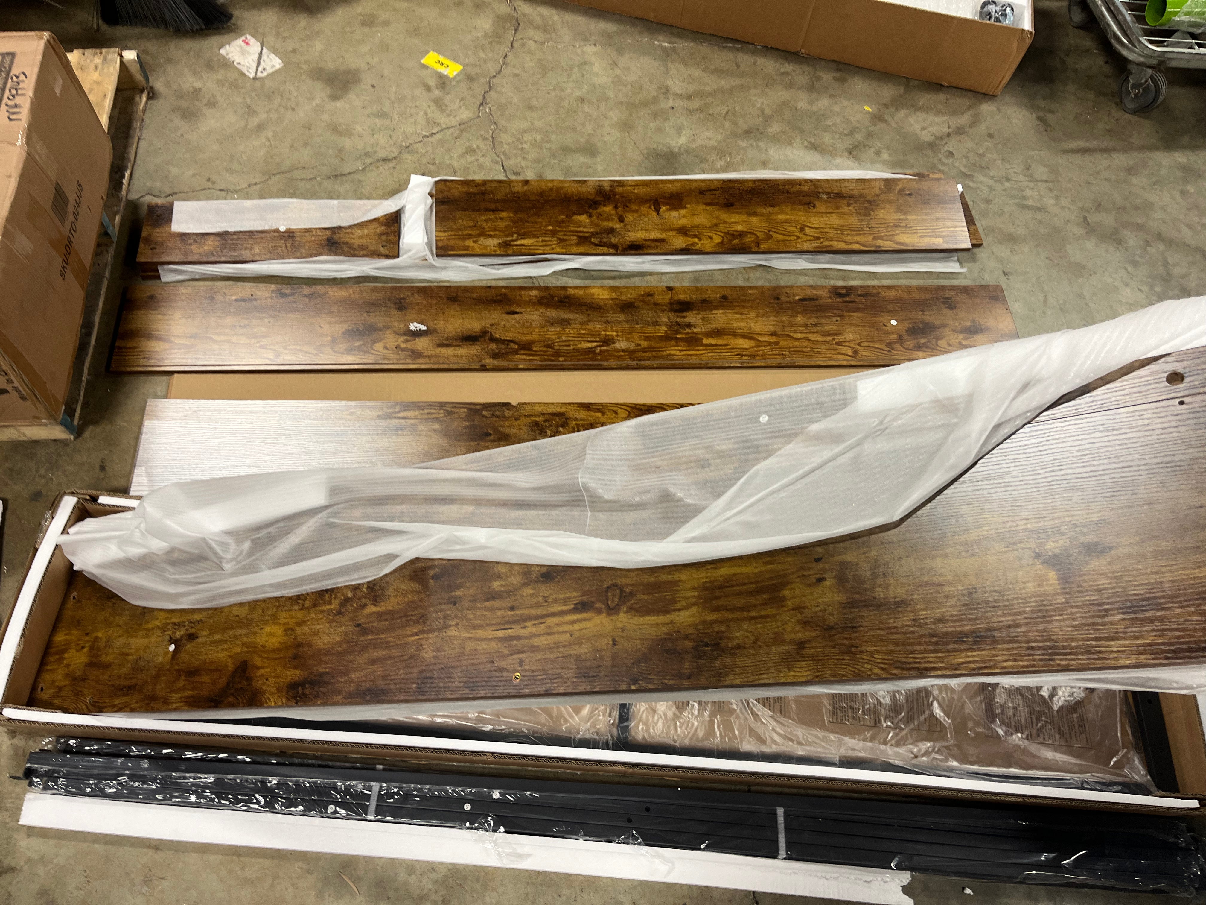 Platform King Size Bed Frame with Wood Headboard