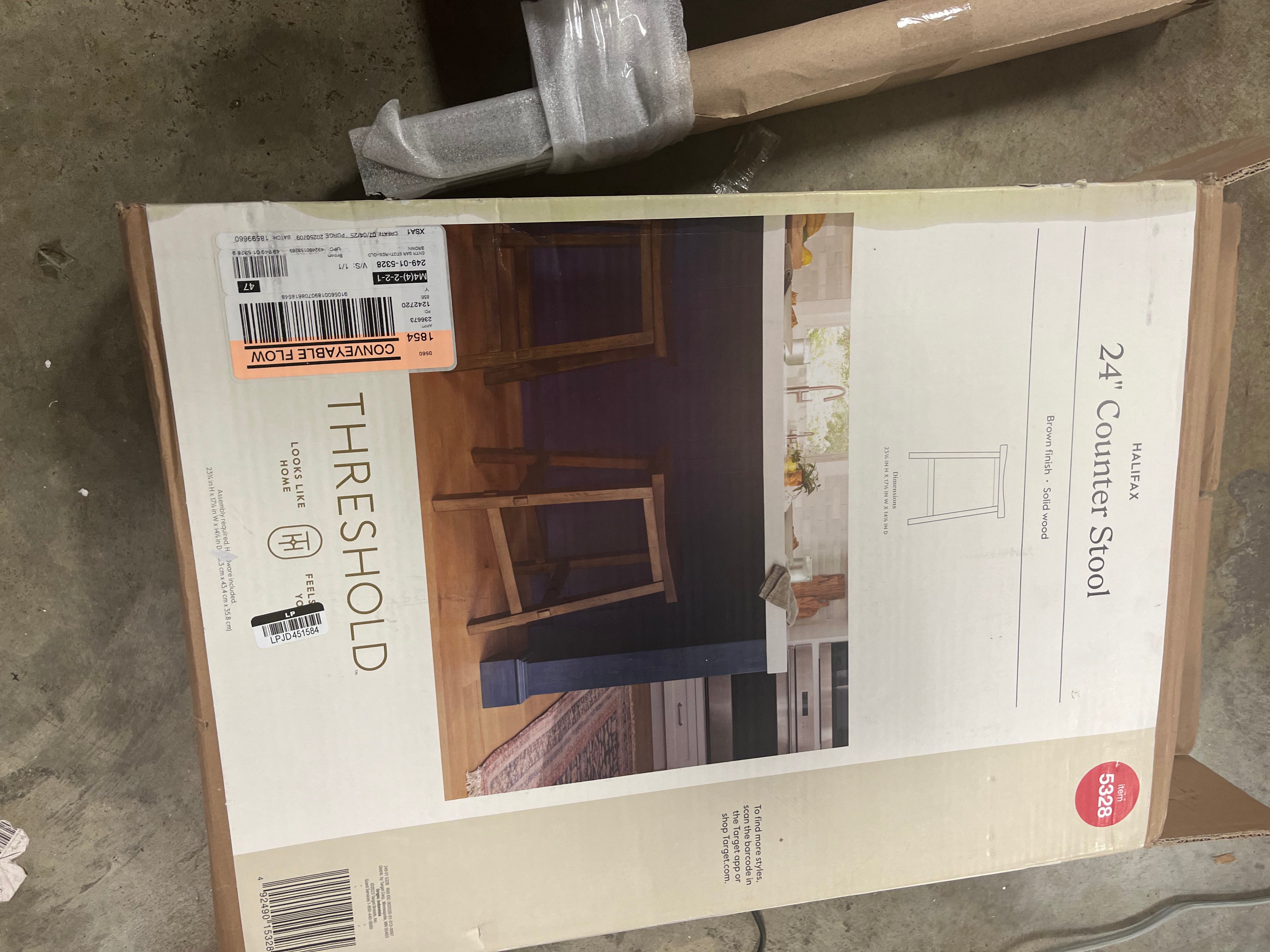 Halifax Farmhouse Wood Counter Height Barstool