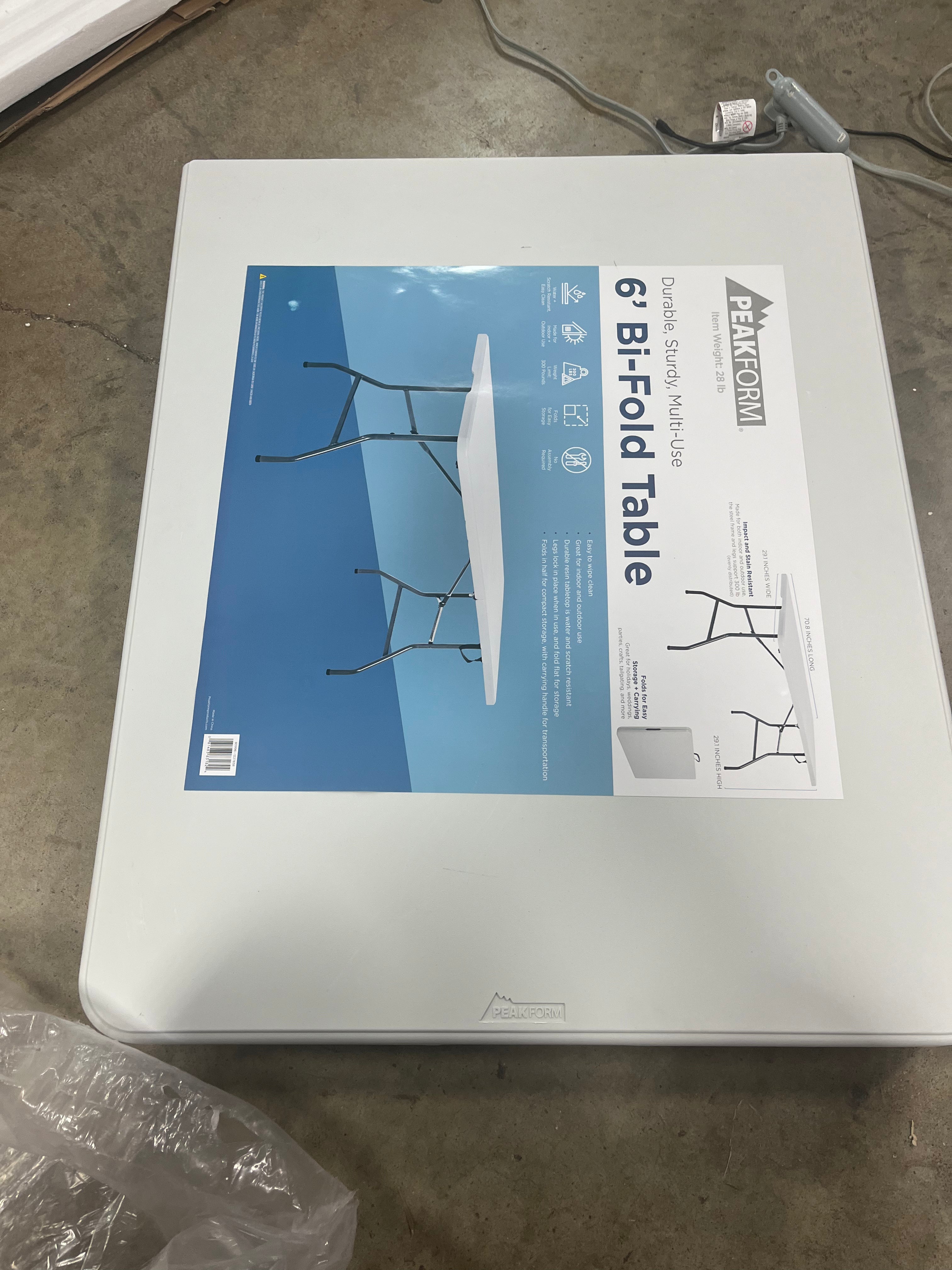 Folding Banquet Table Off White