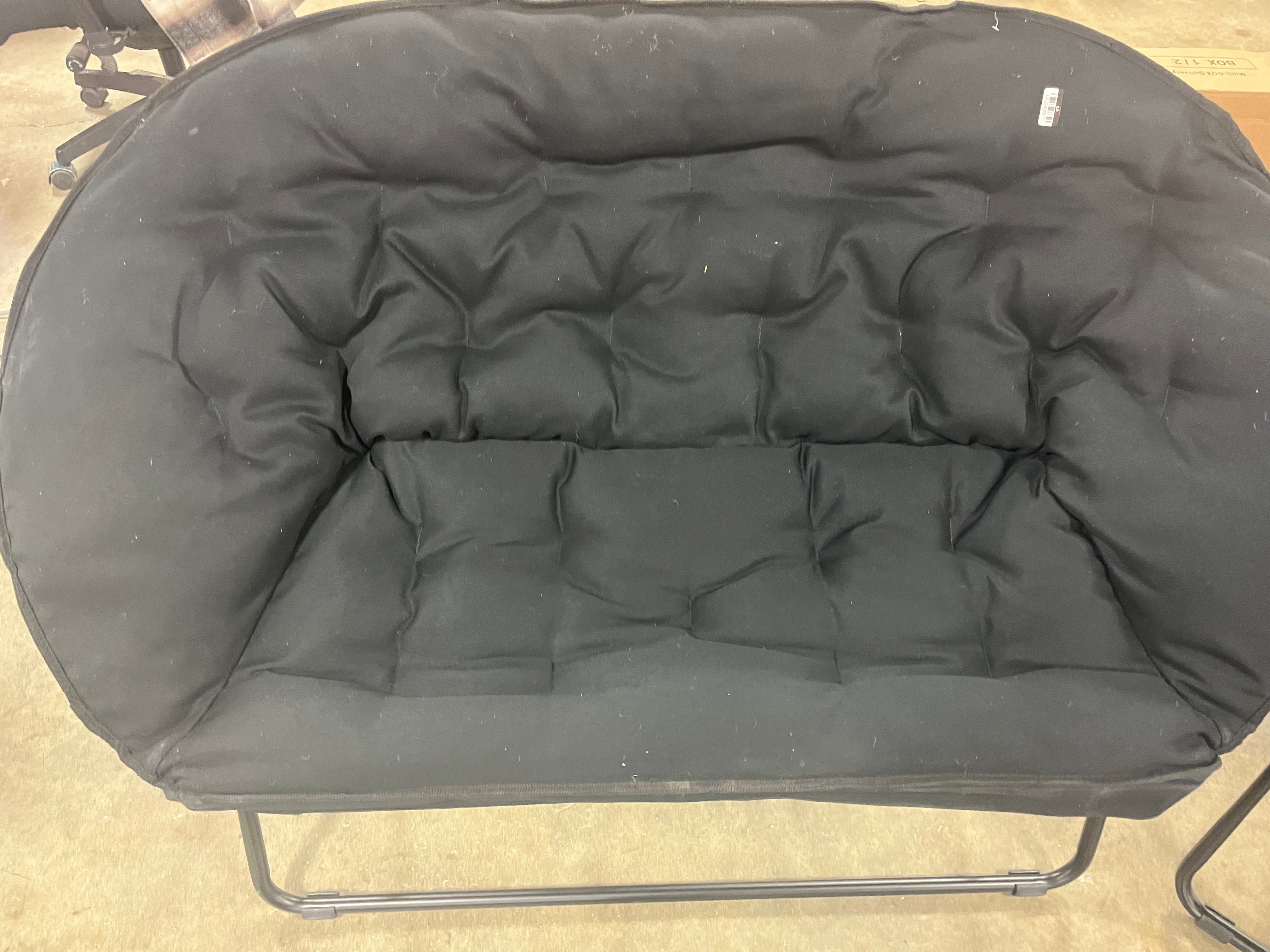 Two-Seater Pull Out Portable Folding Sofa In Black (2PCS/Case)