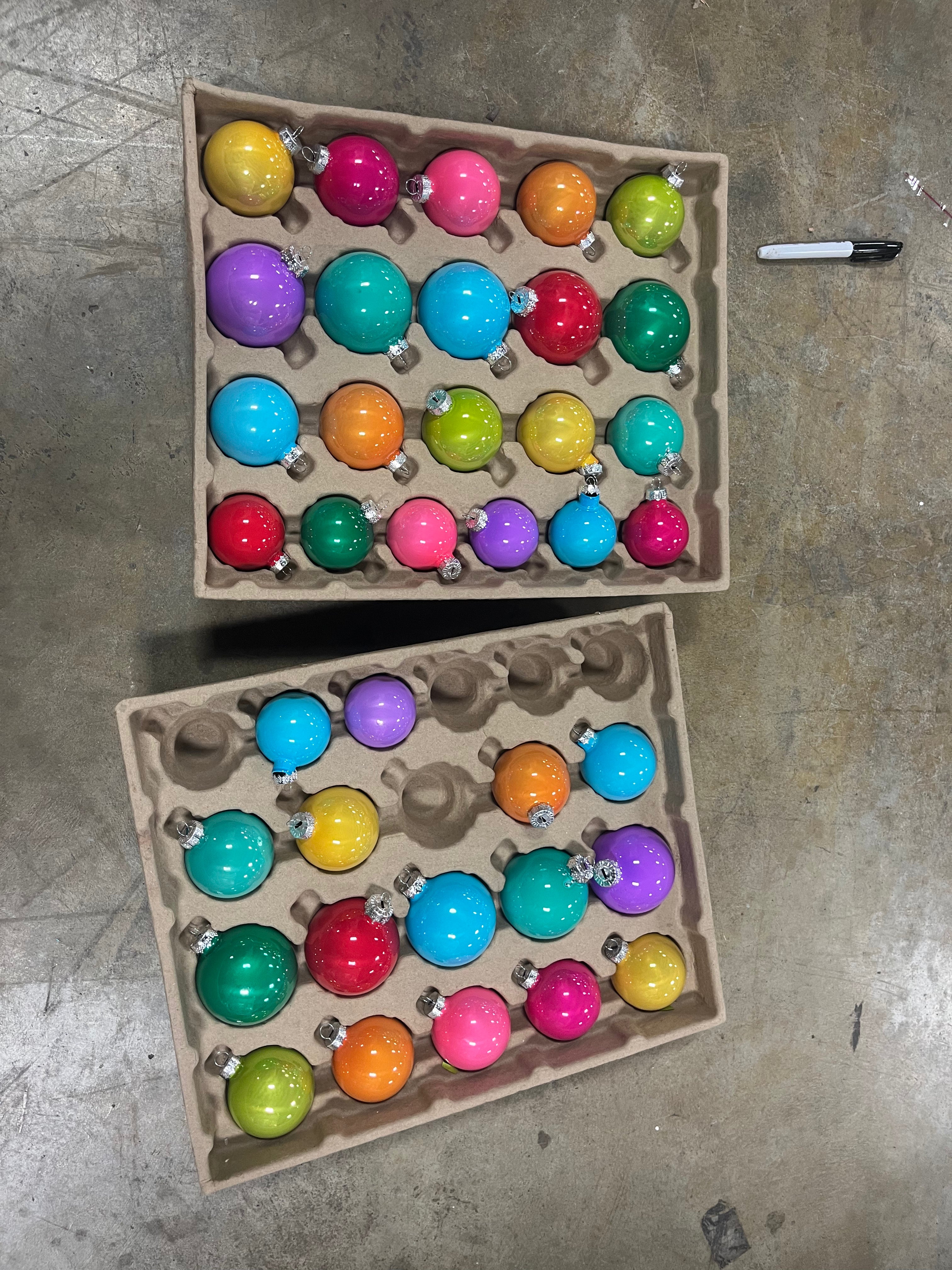 42pc Round Glass Christmas Tree Ornament Set, final cut