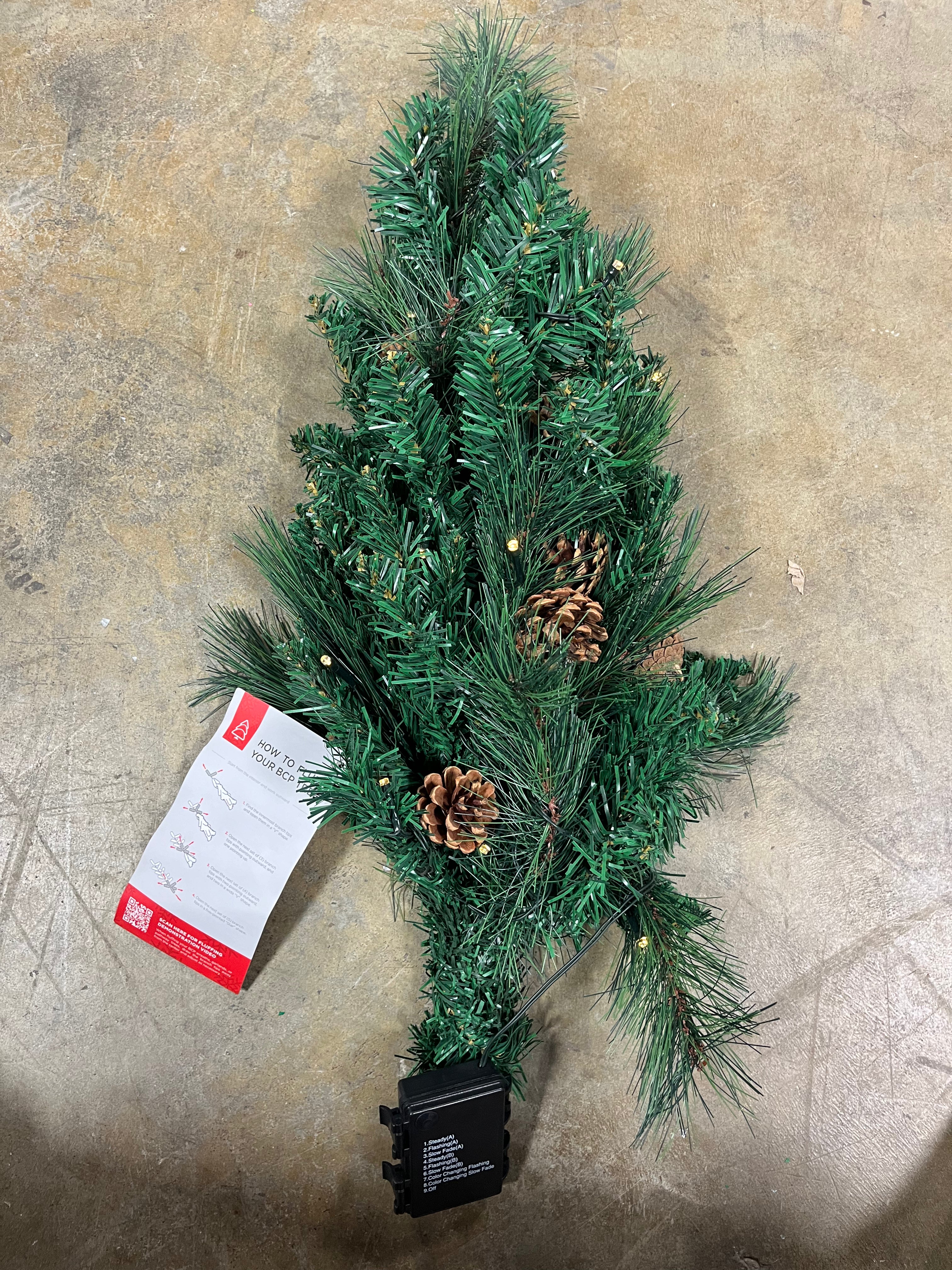 Set of 2 Outdoor Scotch Pine Pathway Christmas Trees, final cut
