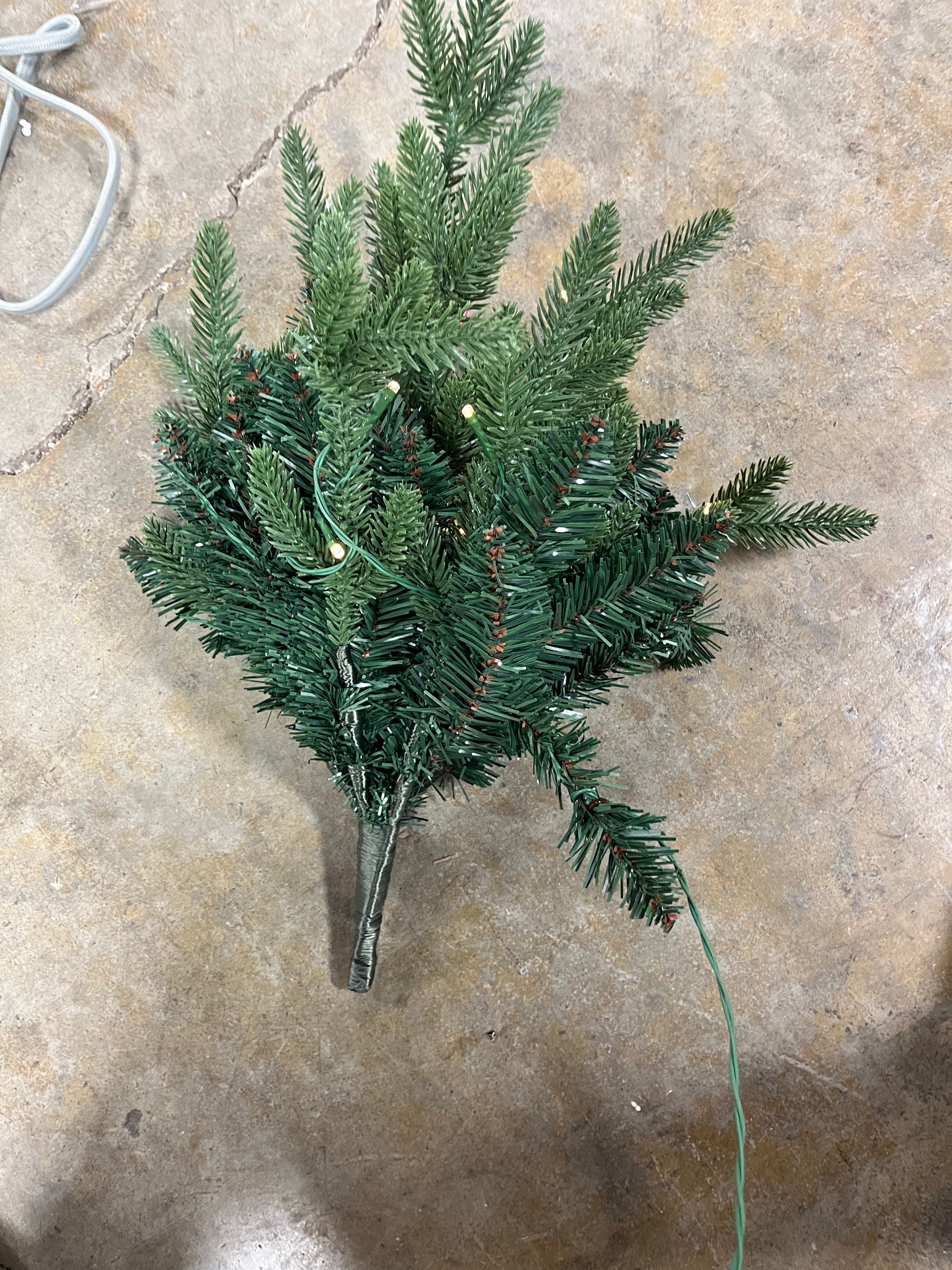 Pre-lit LED Battery Operated Mixed Pine Mini Christmas Artificial Pot Filler Warm White Lights, final cut