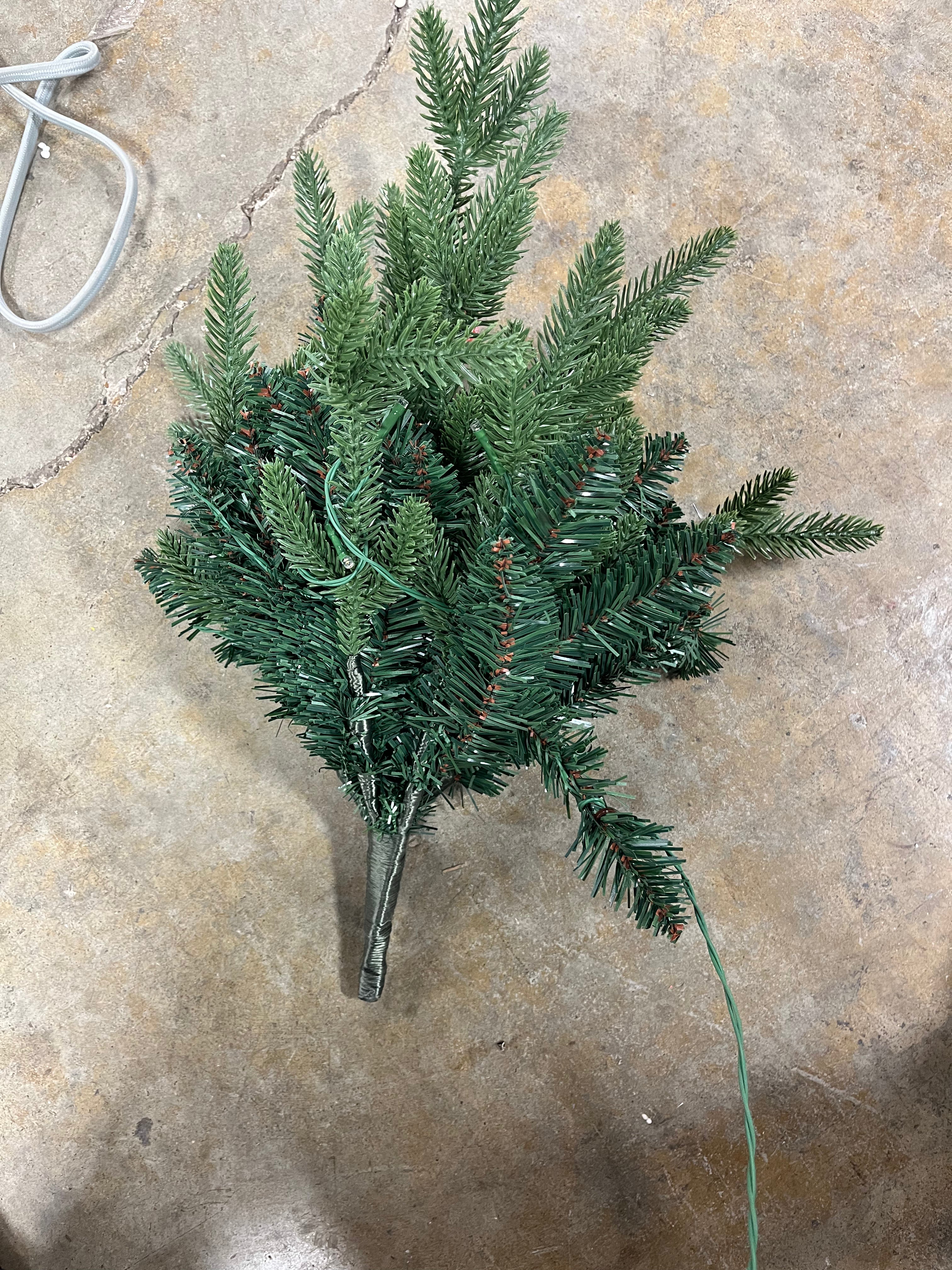 Pre-lit LED Battery Operated Mixed Pine Mini Christmas Artificial Pot Filler Warm White Lights, final cut