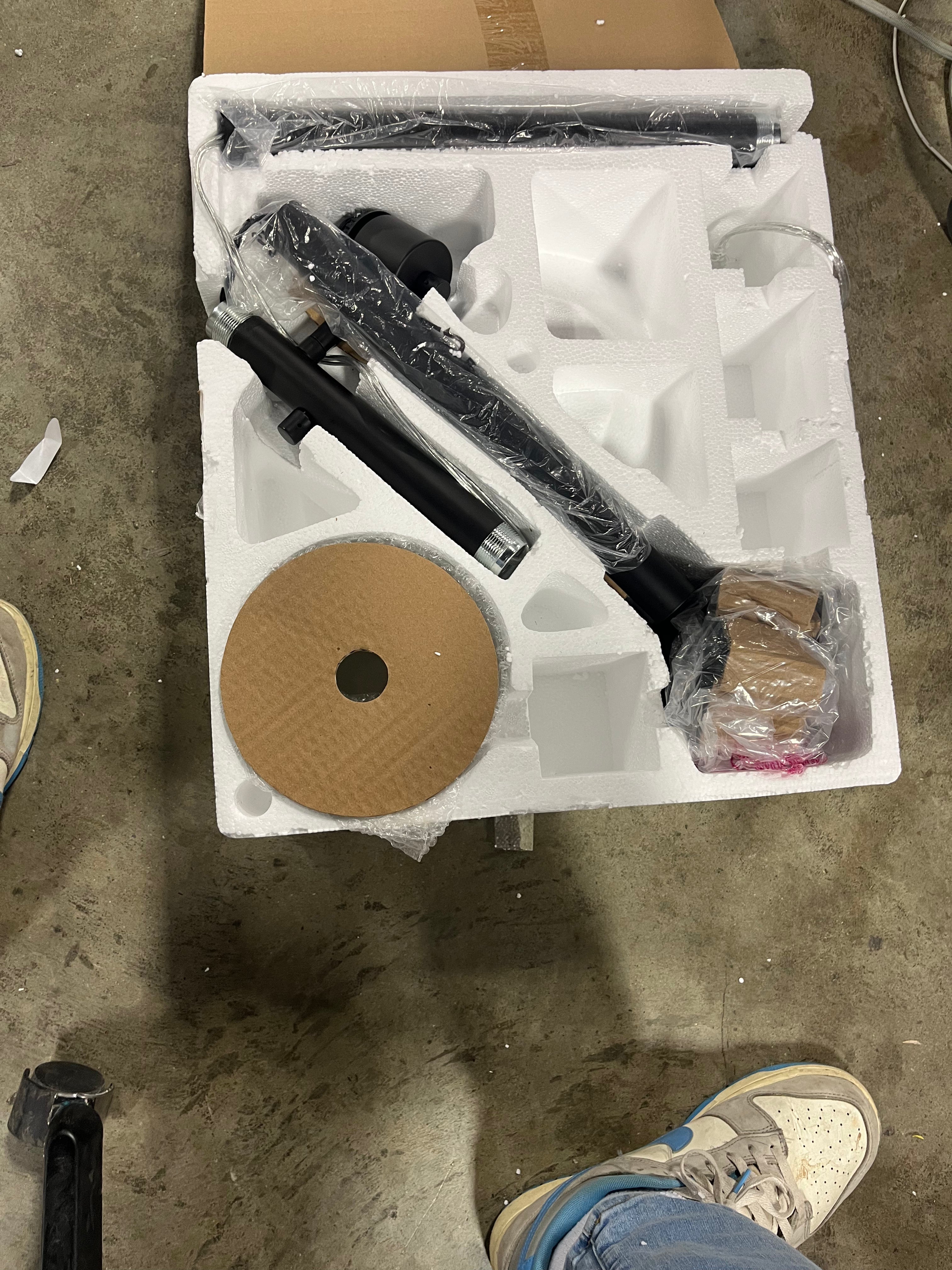 Mother Daughter Torchiere Floor Lamp Black with Glass Shade