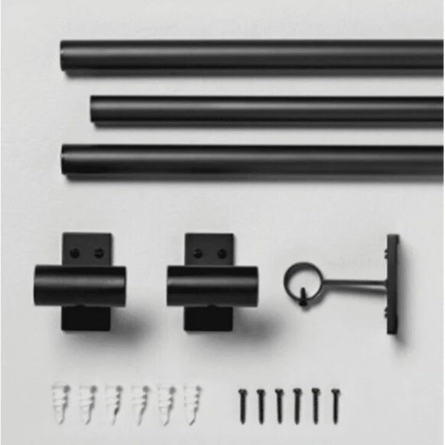 Matte Black Adjustable Curtain Rod