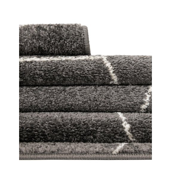 Trellis Frieze Collection Area Rug - Geometric (Dark Gray/Ivory) - 3' 3" x 5' 3"