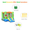 Multi-Color Inflatable Bounce House Jumper Castle Kids Playhouse with Basketball Hoop and Slide