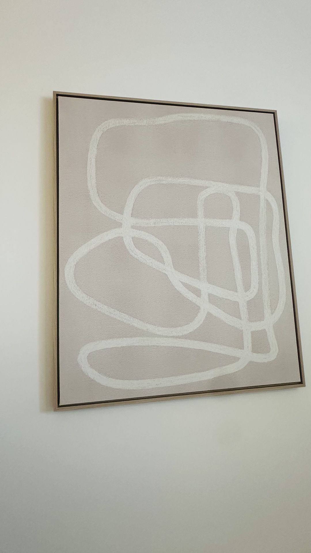 Line Drawing Wall Canvases Gray/White