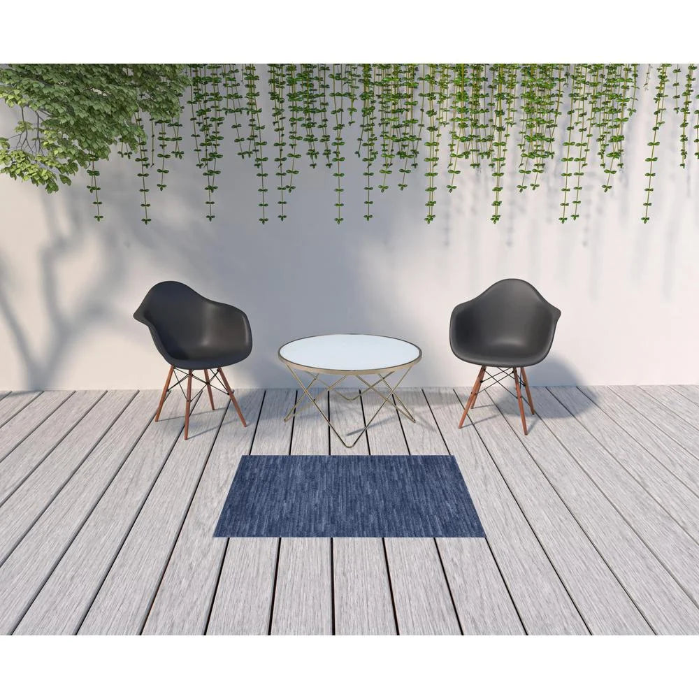 Navy Blue Non Skid Indoor Outdoor Area Rug