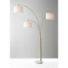Bowery 3-Arm Arc Lamp Brushed Steel