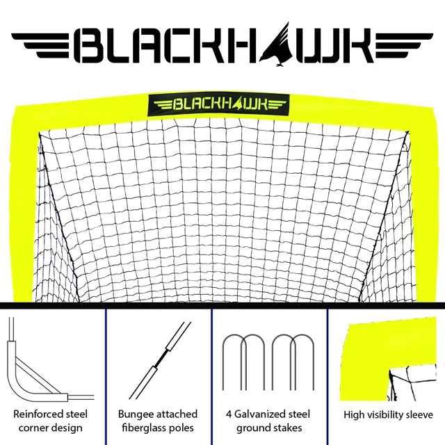 Blackhawk Soccer Goal - Pop up - Indoor + Outdoor - Adult + Kids Yellow