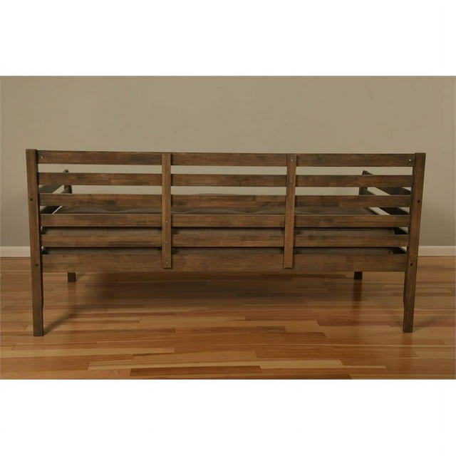 Boho Twin Traditional Solid Wood Daybed in Rustic Walnut