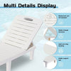 1-Piece Plastic Outdoor Chaise Lounge with Retractable Tray