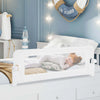 1 PC Toddler Foldable Bed Rail with Adjustable Safety Strap Bedrail Guard White