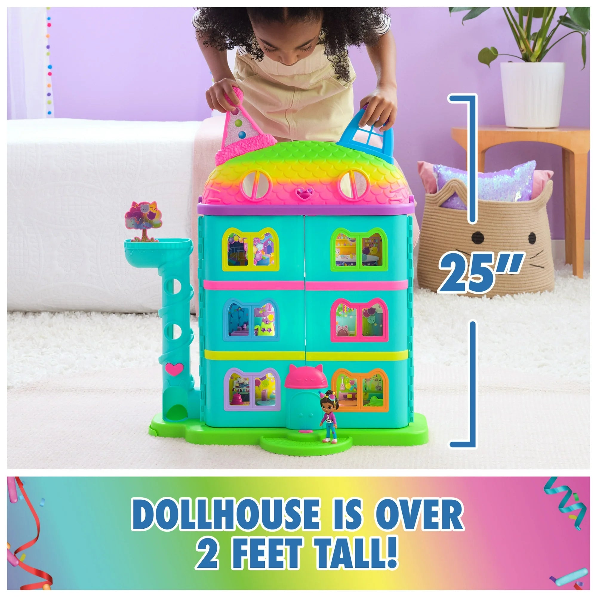 Celebration Dollhouse with Toy Figures, Furniture & Sound Effects