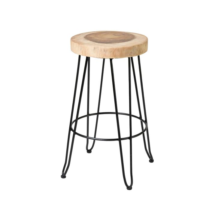 Set of 2 Mapleton Teak Barstools, 30"
