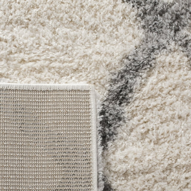 Berber Shag Collection BER215B Ivory / Grey Rug