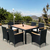7 Piece Outdoor Wicker Sectional Dining Set