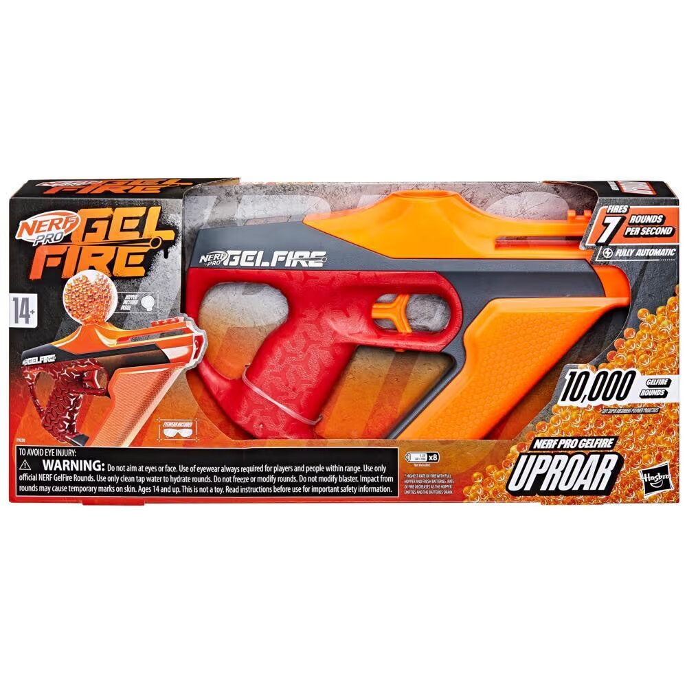 Pro Gelfire Uproar Blaster, 10,000 Gelfire Rounds, 400 Round Hopper, Eyewear