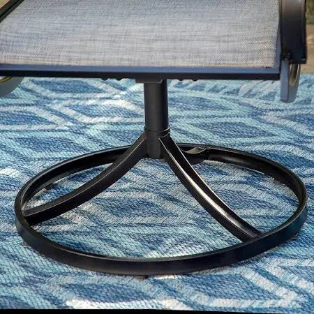 Black Swivel Textilene Metal Patio Outdoor Dining Chair (2-Pack)