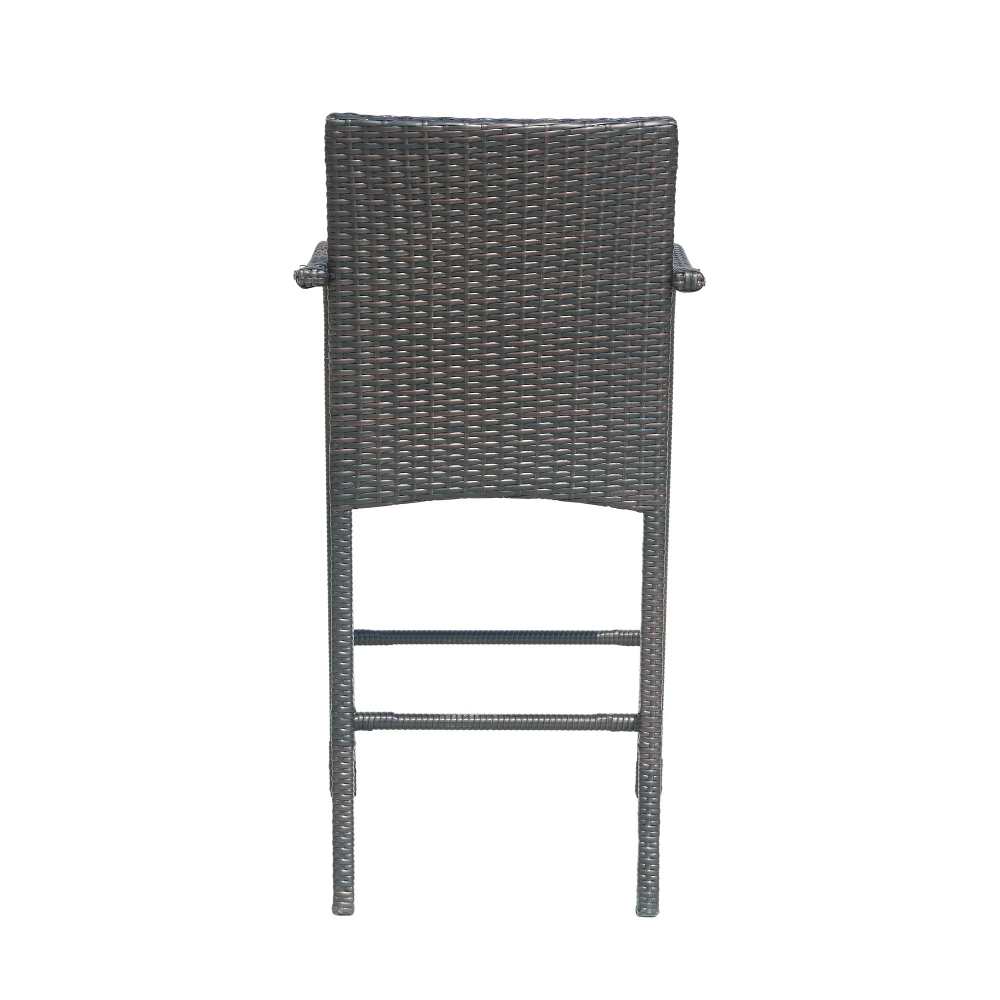 Cascada Outdoor Wicker Barstool Chair in Brown (Set of 2)