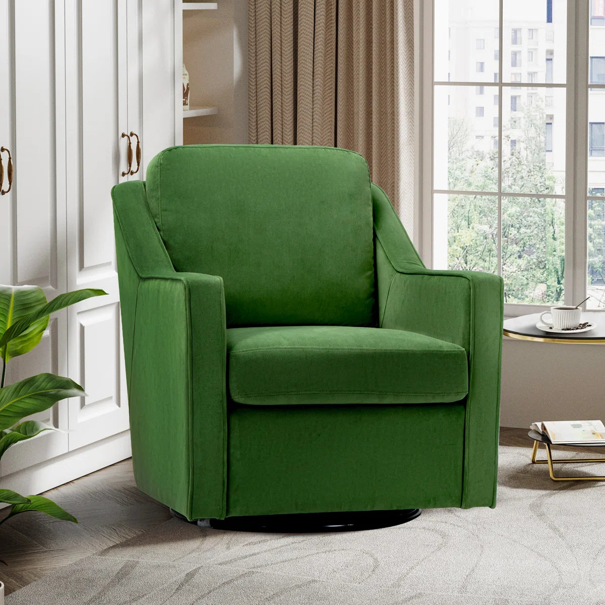 Charitini Big & Tall Removable Wide Swivel Accent Chair, Full Back Upholstered Fabric Lounge Chair - SHOWROOM ITEM 