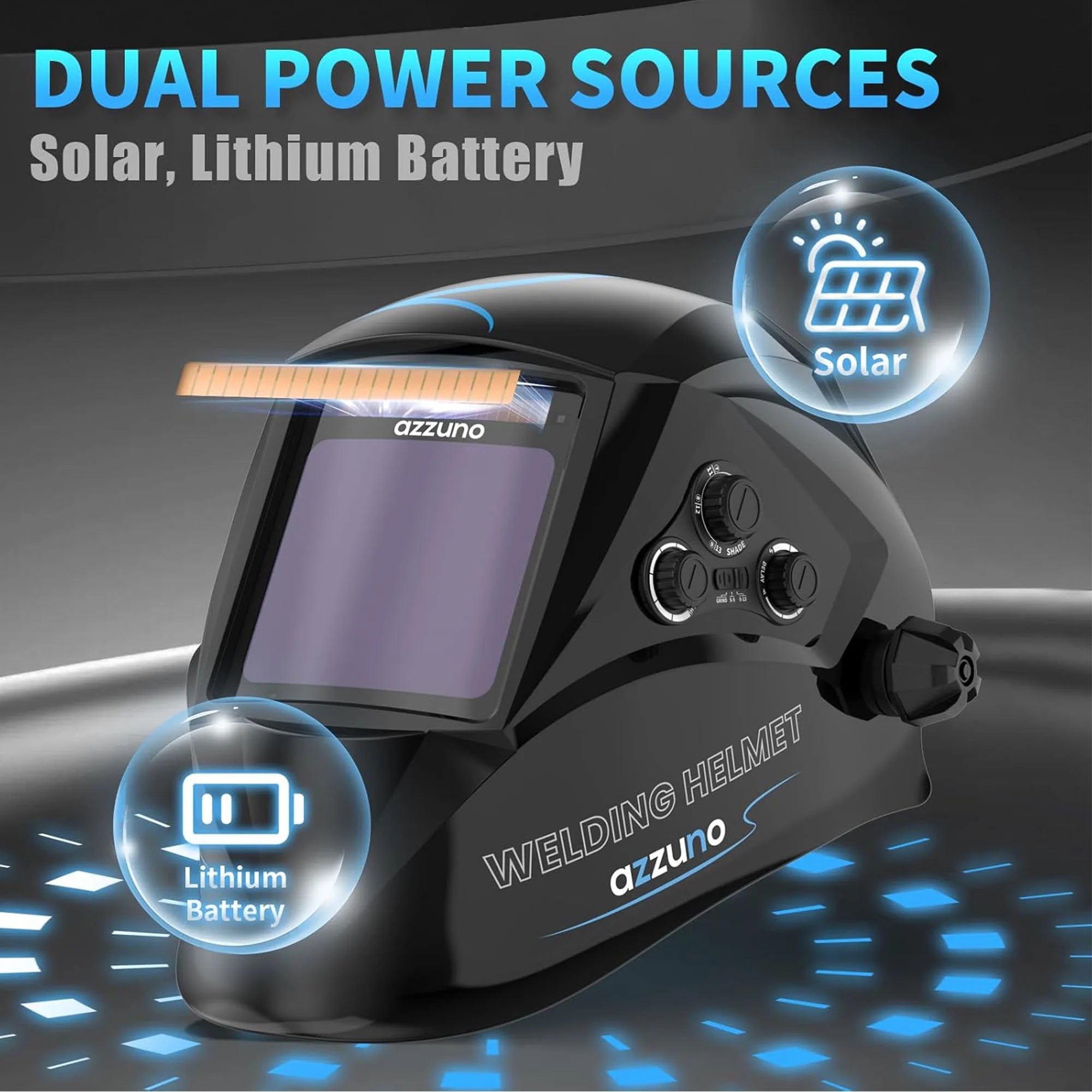 Large View Welding Helmet True Color Auto Darkening Solar Powered Welder Hood